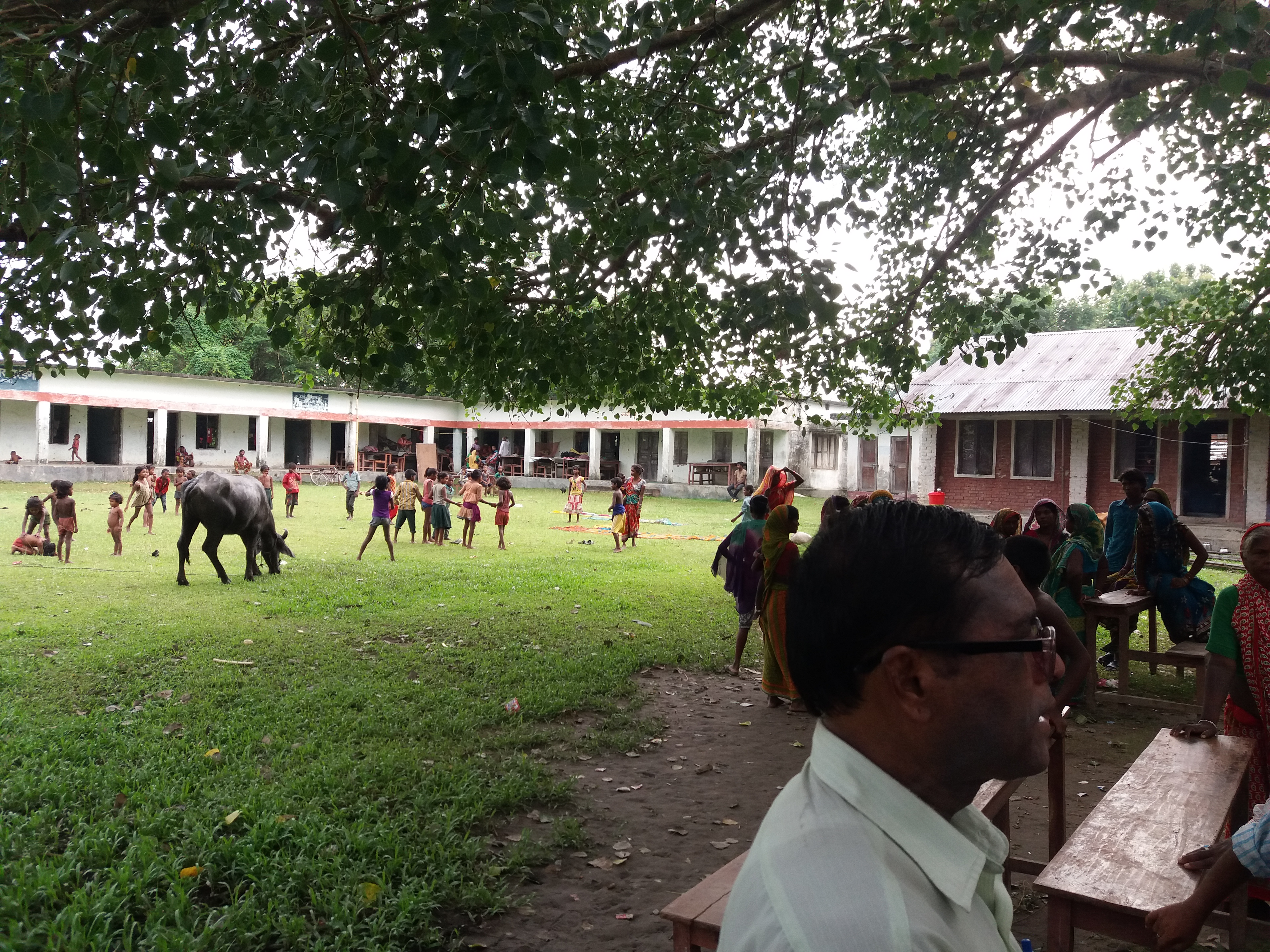 Around 100 displaced families shelter in Barunda Secondary school, Morang.